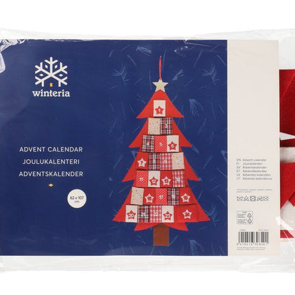 Winteria Adventskalender juletræ 24 lommer 62 cm