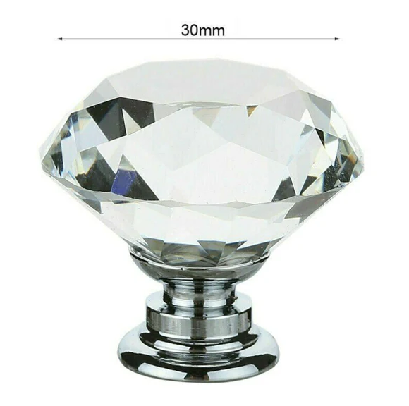 TopDesign Krystalknop sølv 40 mm