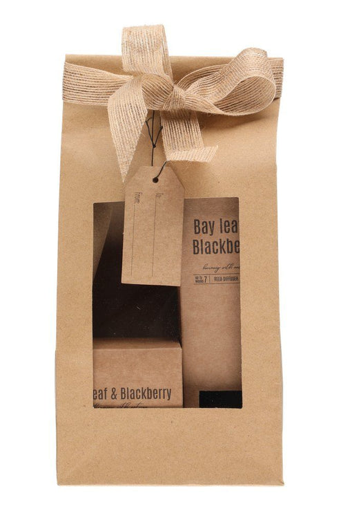 Gavesæt duftlys og diffuser Bay leaf & Blackberry