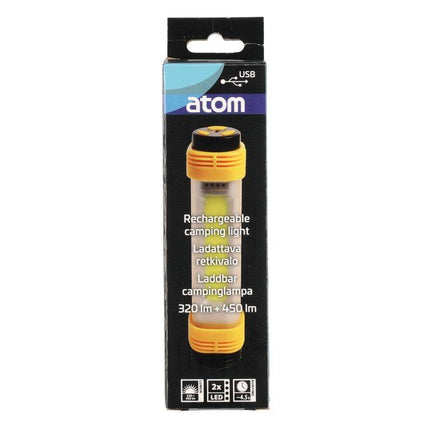 Atom Genopladelig campinglampe, rørmodel 320+450 lm