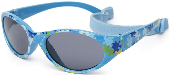 Kiddus Comfort Solbriller bøjelige - blue puzzle (2-6 år)