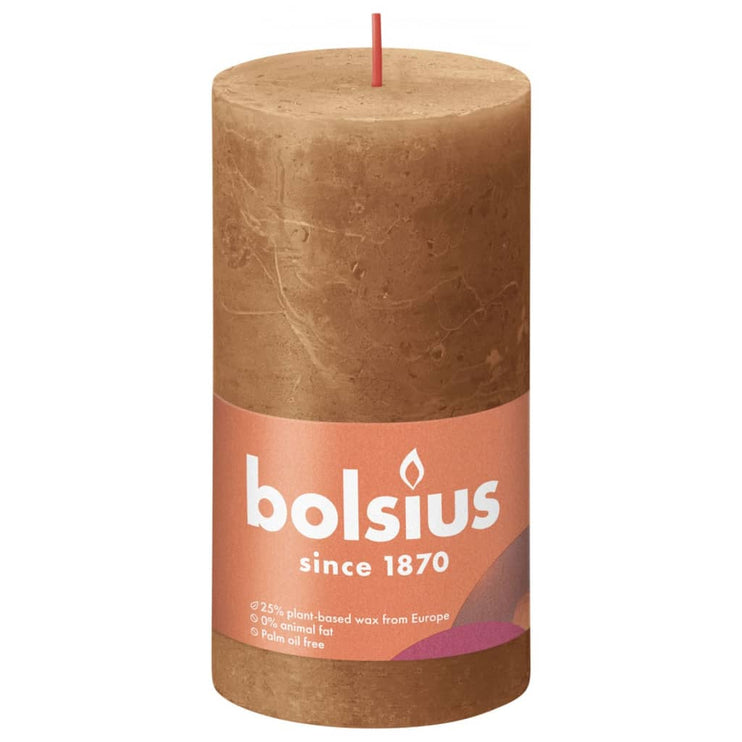 Bolsius Rustika blockljus 4-pack 130x68 mm kryddbrun