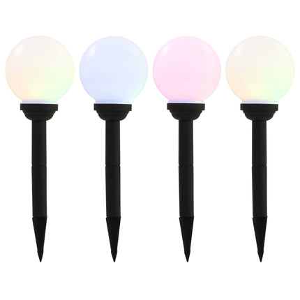 Sollampa LED set 4 st sfäriska 15 cm RGB