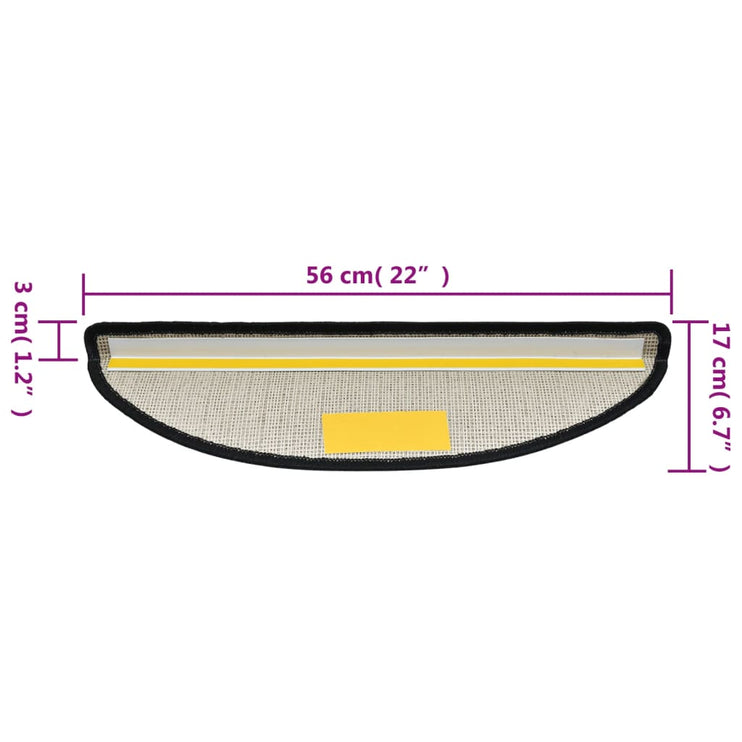 15 st Trappstegsmattor antracit 56x17x3 cm