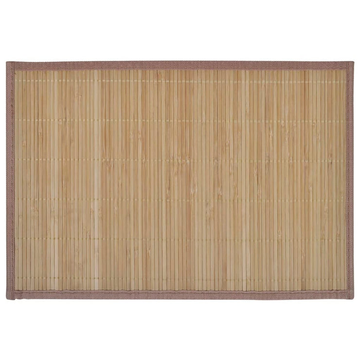 6 Bordstabletter i bambu 30 x 45 cm brun