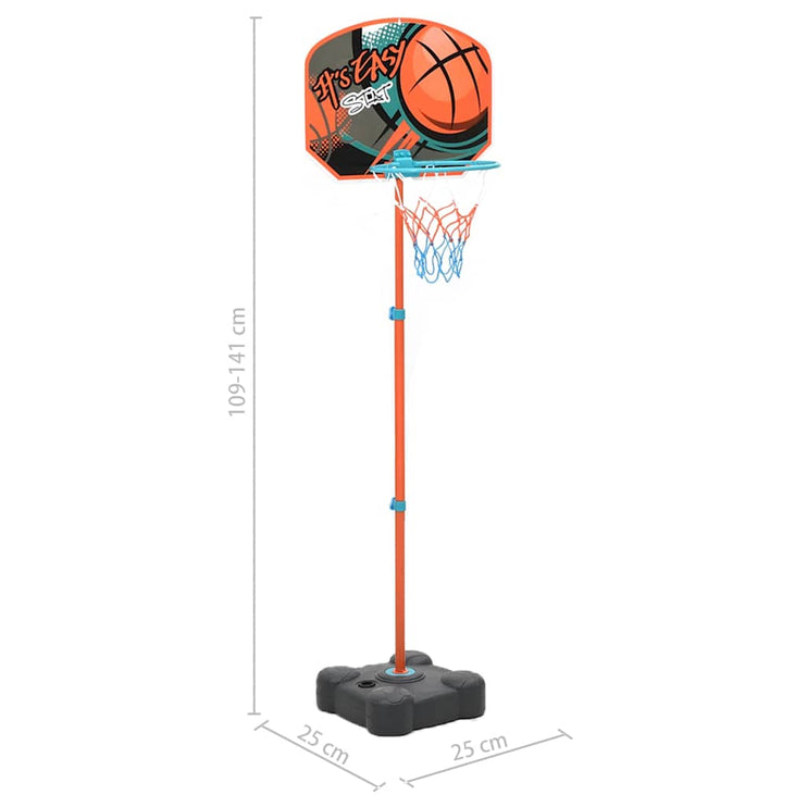 Flyttbar basketkorg justerbar 109-141 cm