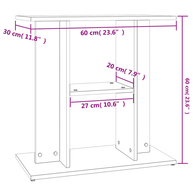 Akvariebänk betonggrå 60x30x60 cm konstruerat trä