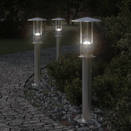 Utomhusgolvlampa silver 60 cm rostfritt stål