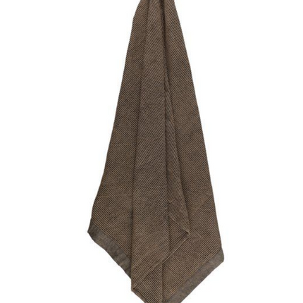 Rento Kenno Håndklæde sort/beige 90 x 180 cm