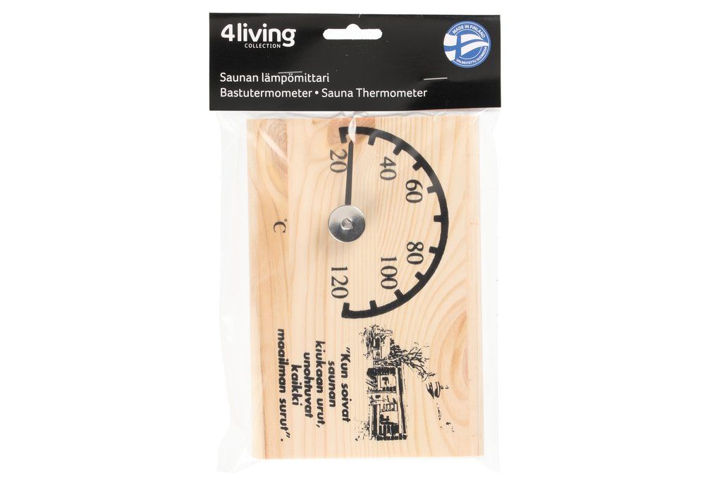4Living Sauna termometer træ