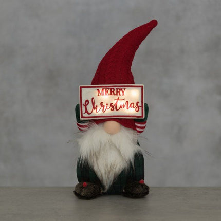 Winteria Julemand med LED-skilt: Glædelig jul 47 cm