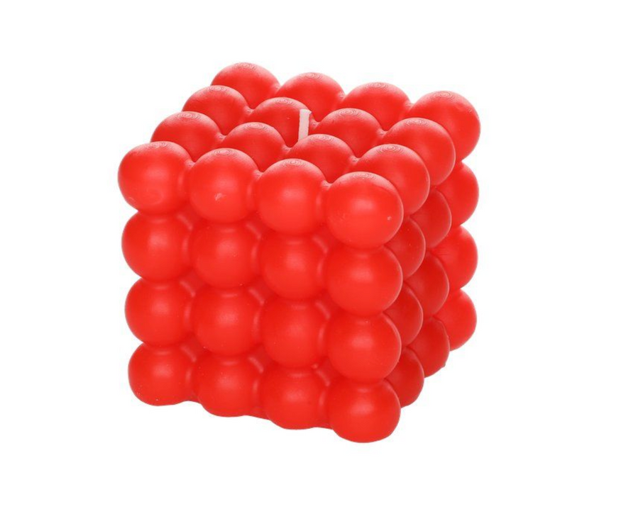 Polar boblende lys Cube rød 8 cm