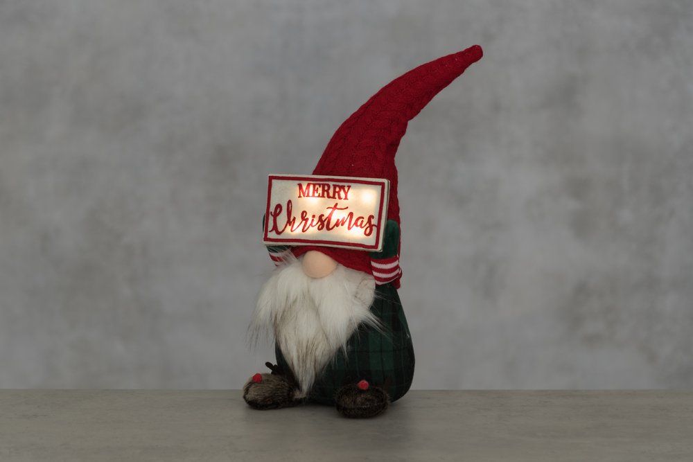Winteria Julemand med LED-skilt: Glædelig jul 47 cm