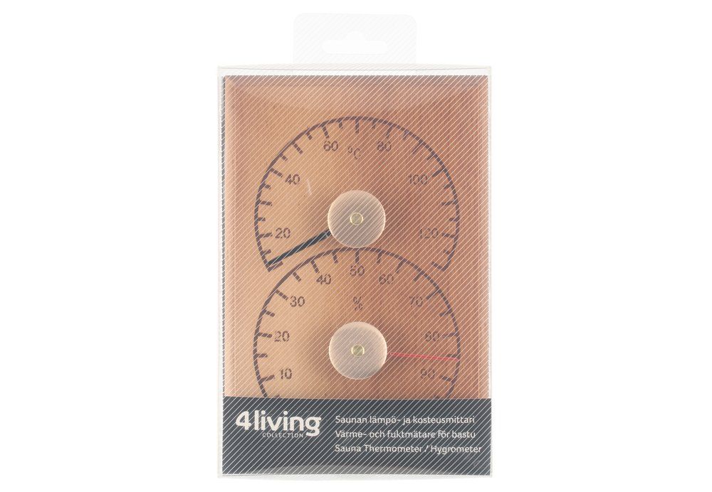 4Living Sauna termometer & hygrometer varmebehandlet el