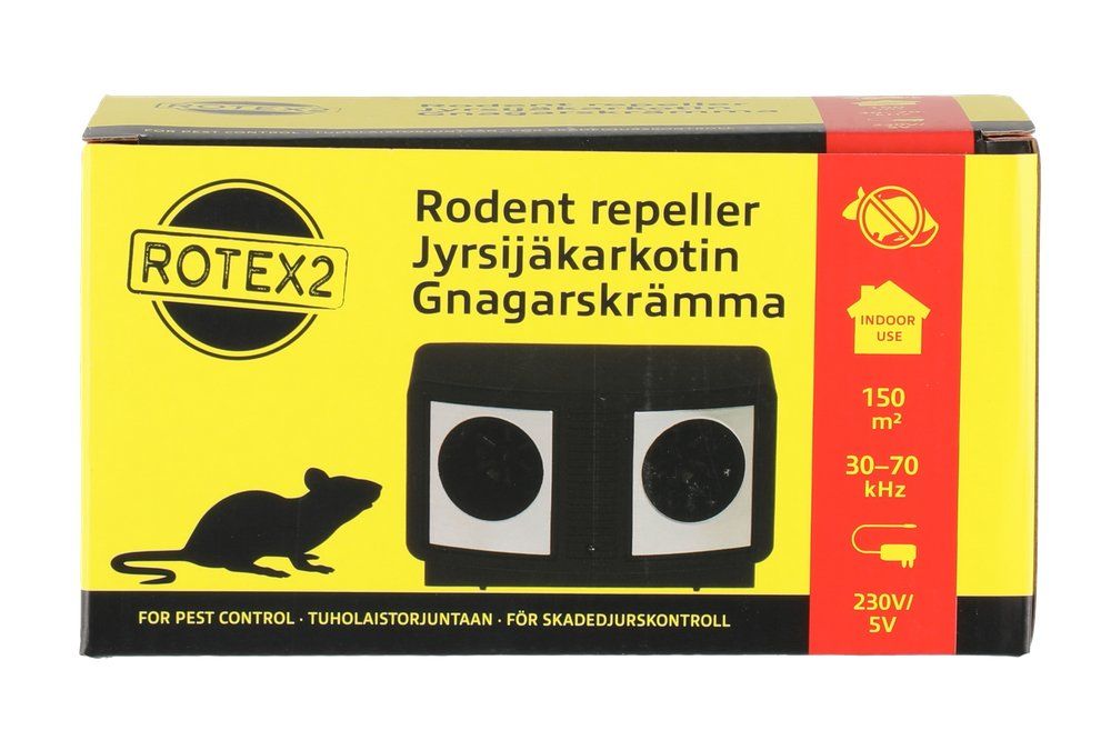Rotex-2 Gnaver skræmmer med ultralyd 150m