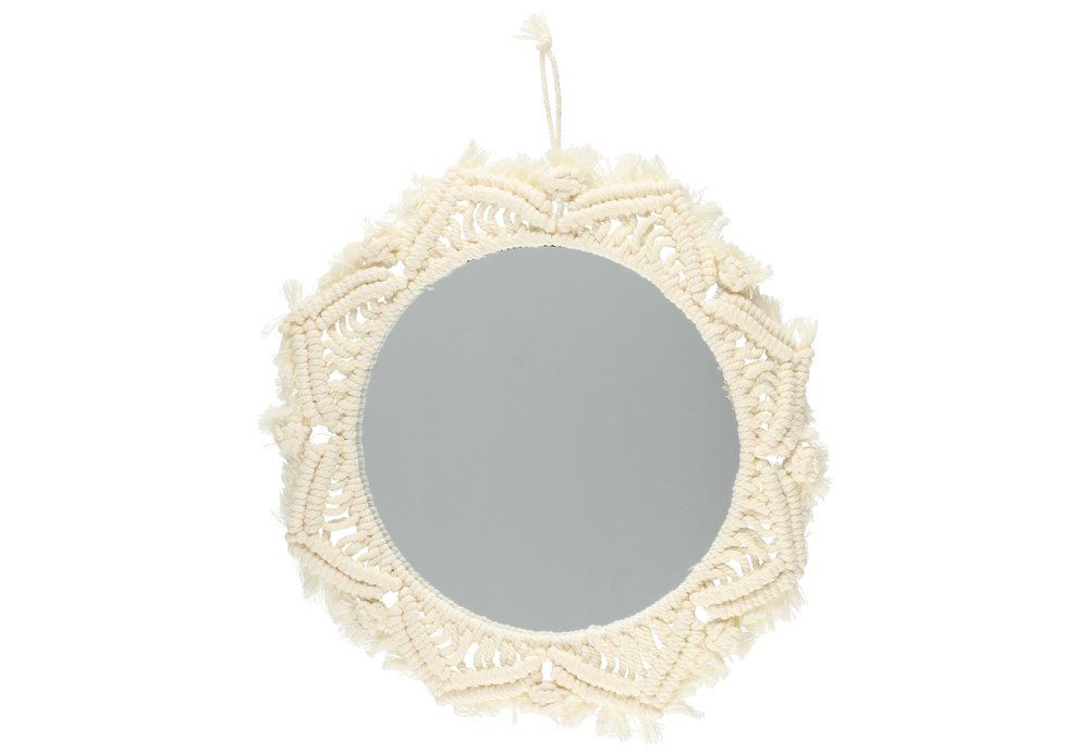 4Levende spejl, makramé 35 cm